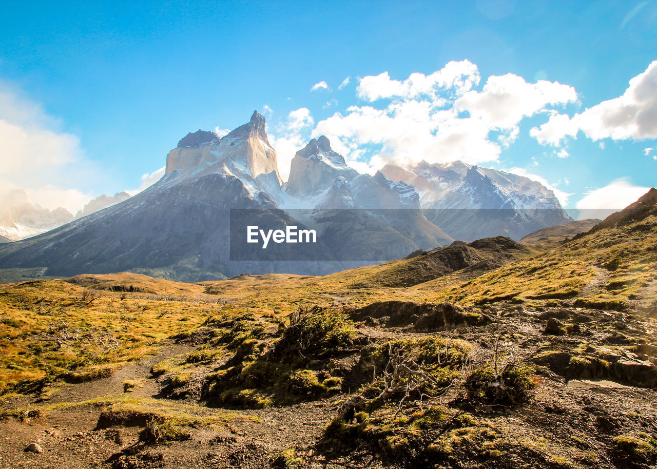 Scenic view of mountains against sky
