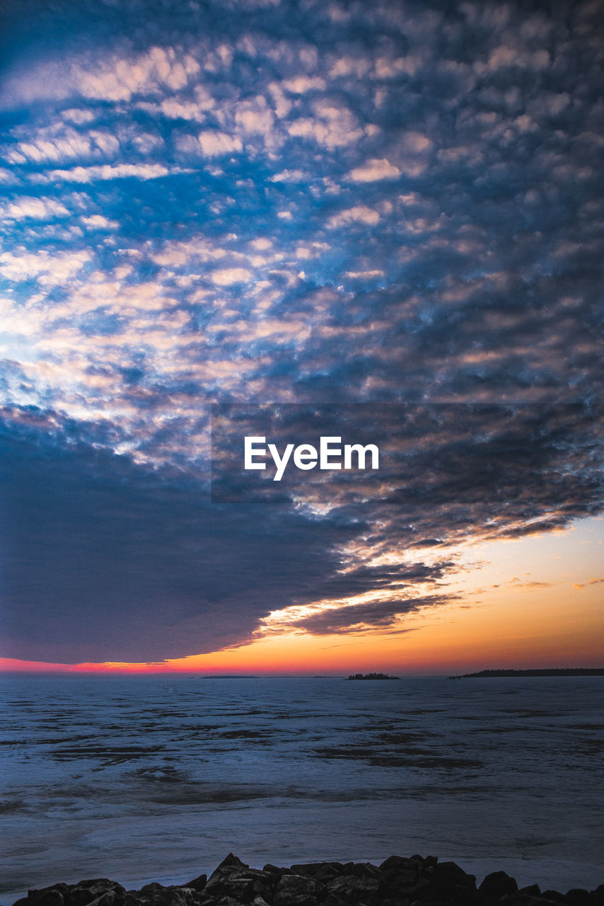 SCENIC VIEW OF SEA DURING SUNSET
