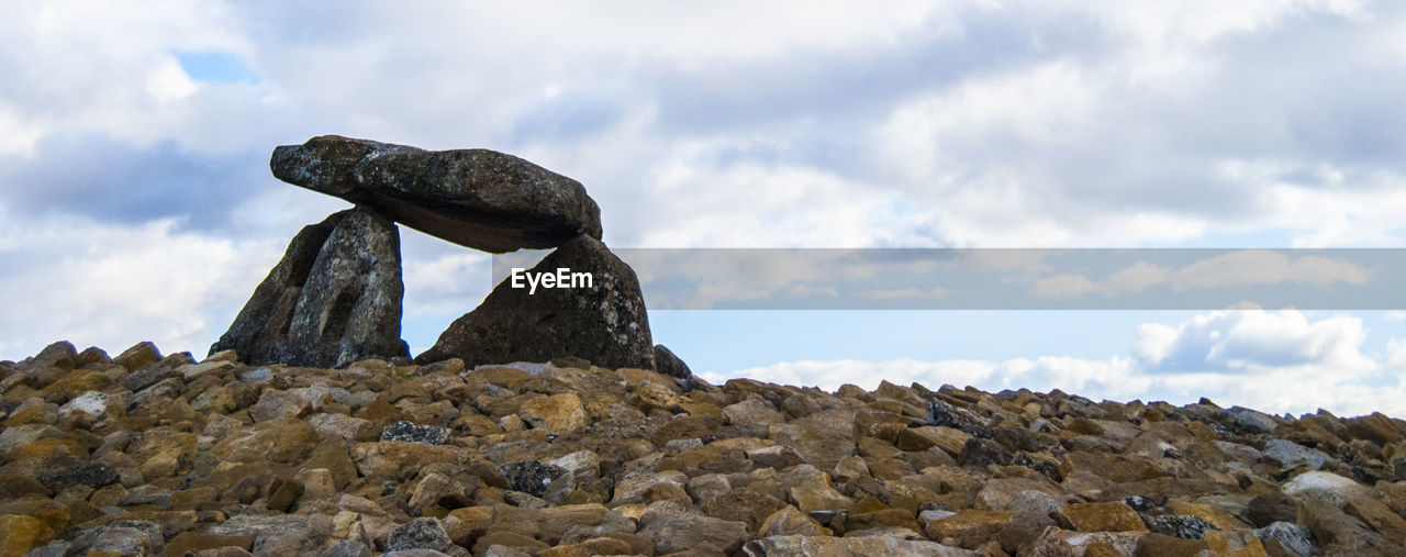 Dolmen against sky