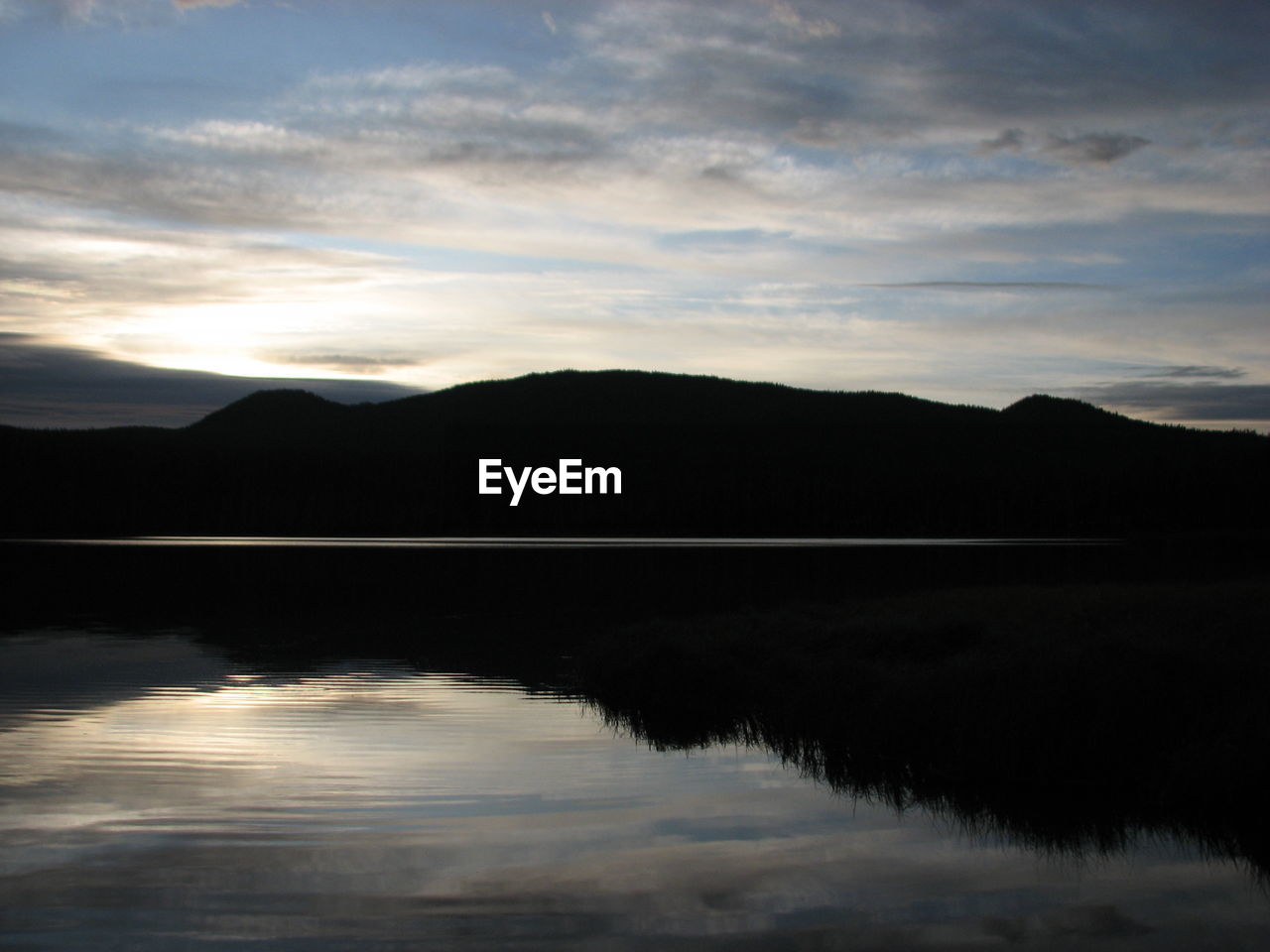 SUNSET OVER LAKE