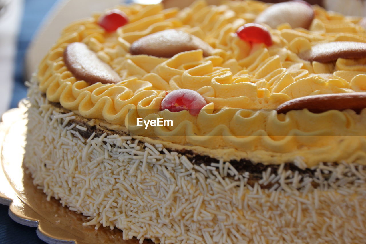 Close-up of cake on table