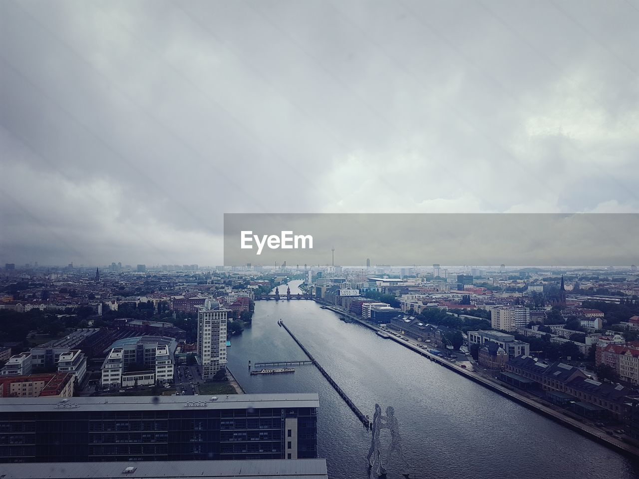 High angle view of cityscape against sky