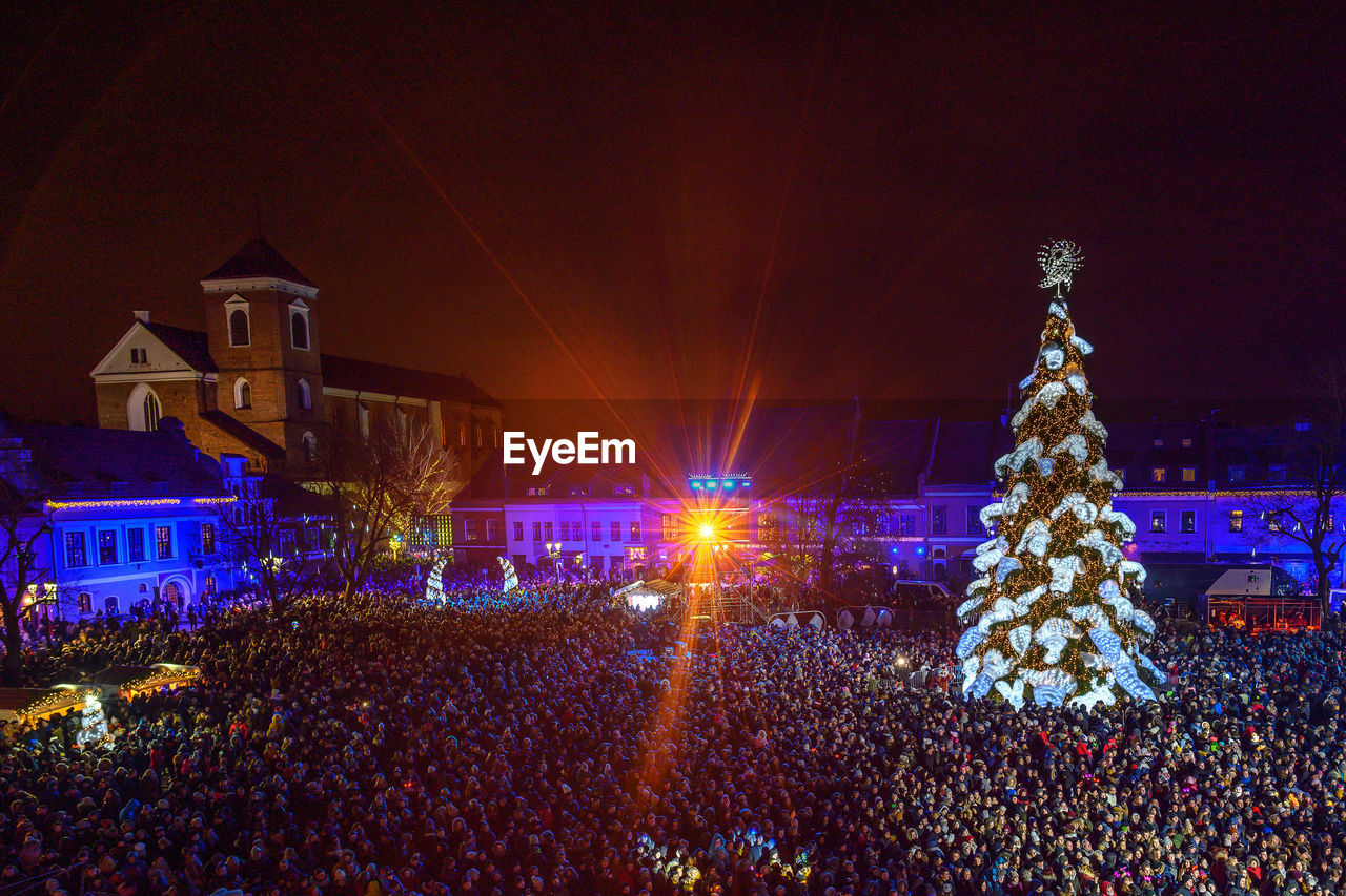 CHRISTMAS TREE AT NIGHT