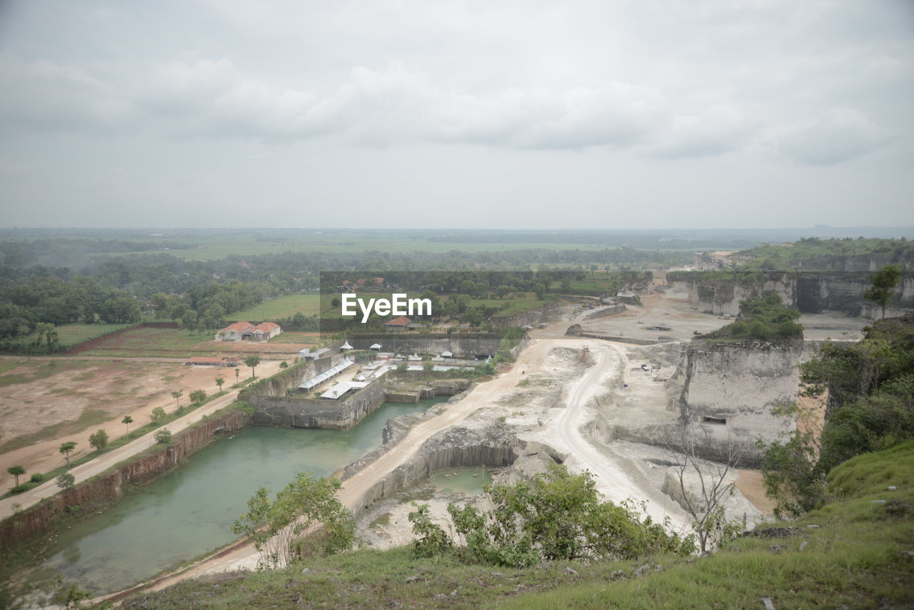 High angle view of landscape against sky