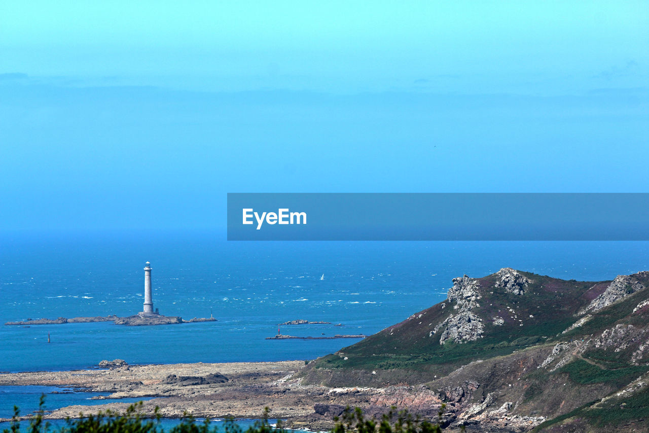 SCENIC VIEW OF BAY AGAINST CLEAR SKY