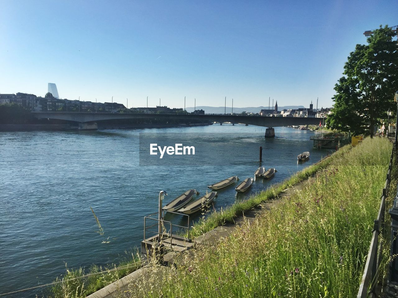 Scenic view of river against clear sky