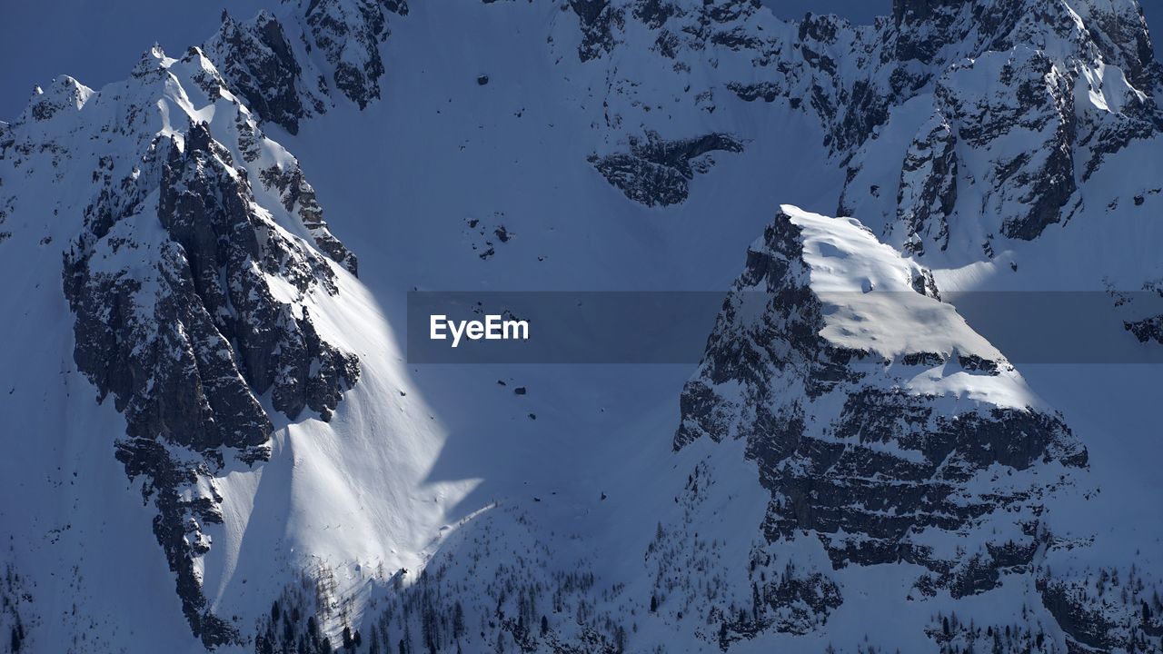 Full frame shot of snowcapped mountains