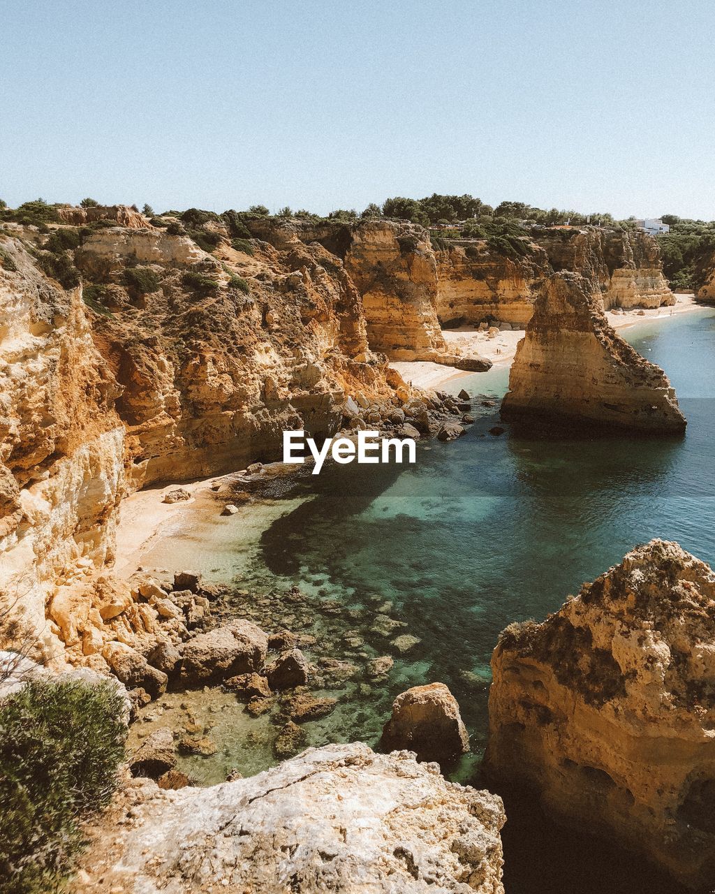 Nature shades and rock formations in the algarve coast 