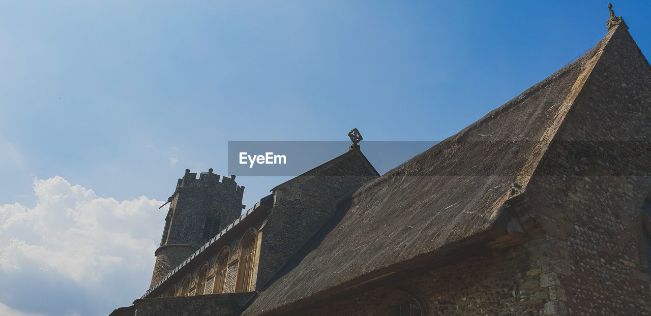 Low angle view of a church against sky