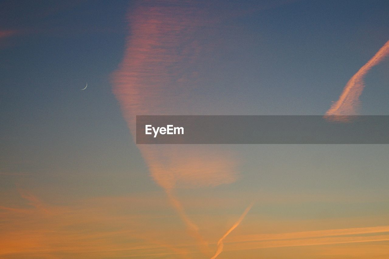 Low angle view of sky during sunset