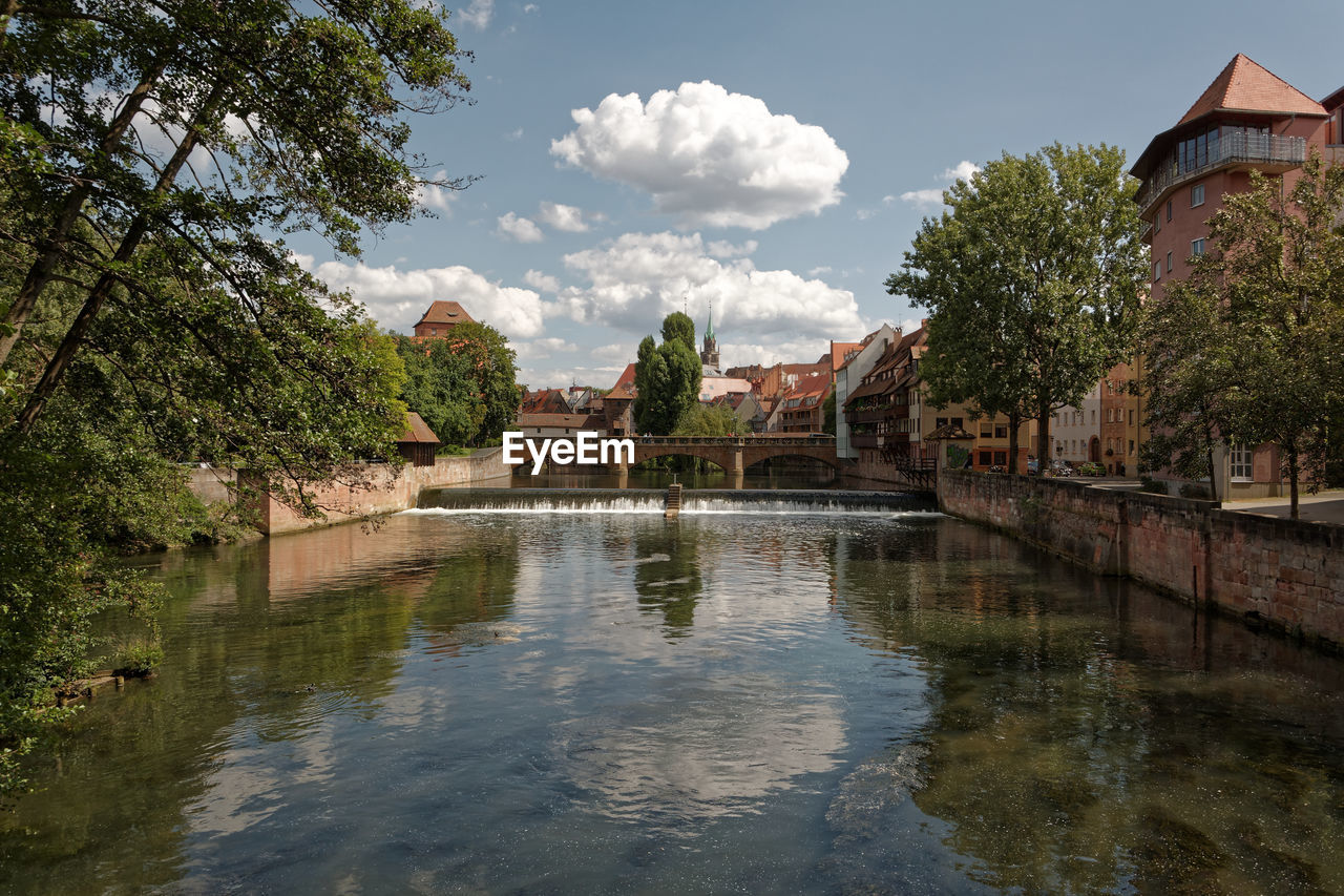 Nuremberg view reflected by the river