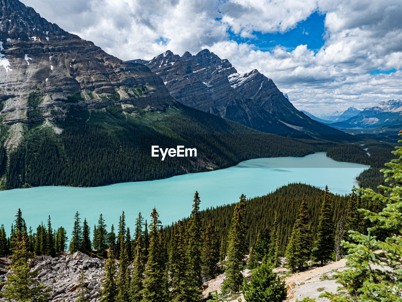 Panoramic view of peyto lake