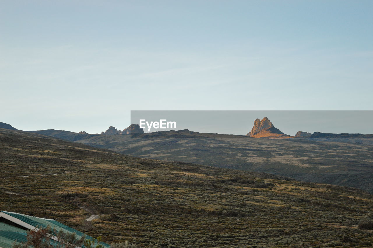 Sunrise at mount kenya with batian peak at the background, mount kenya national park, kenya