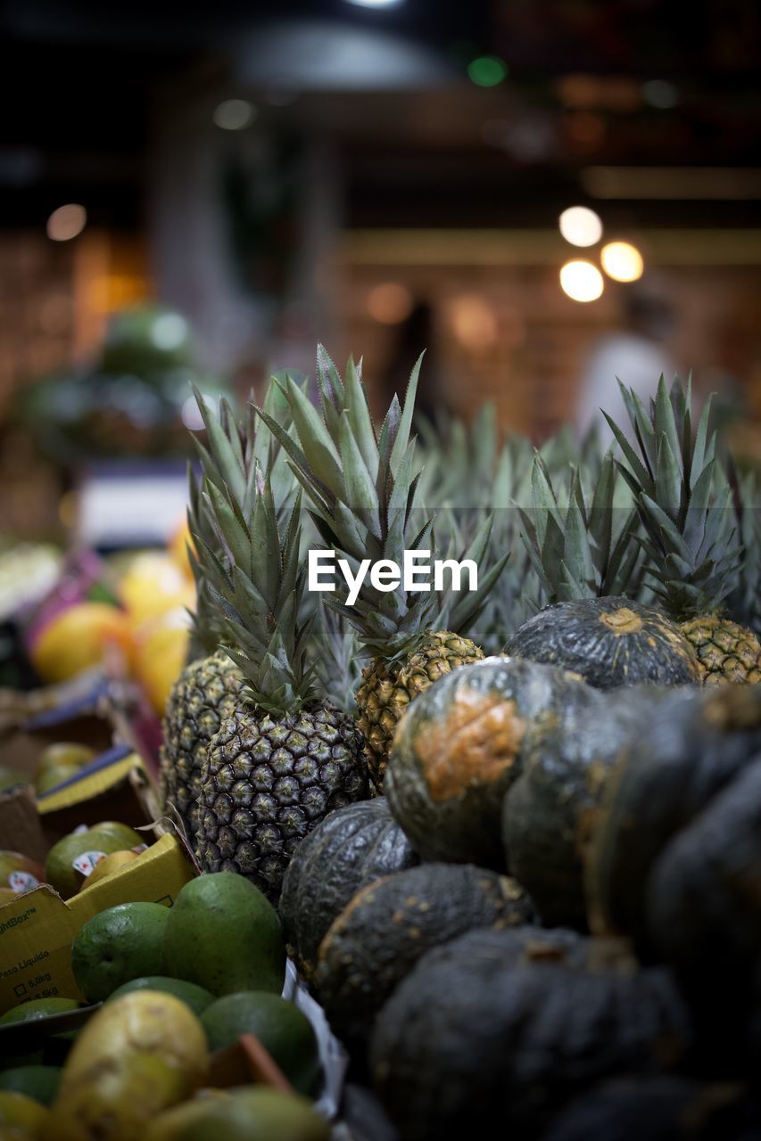 Close-up of fruits for sale in market