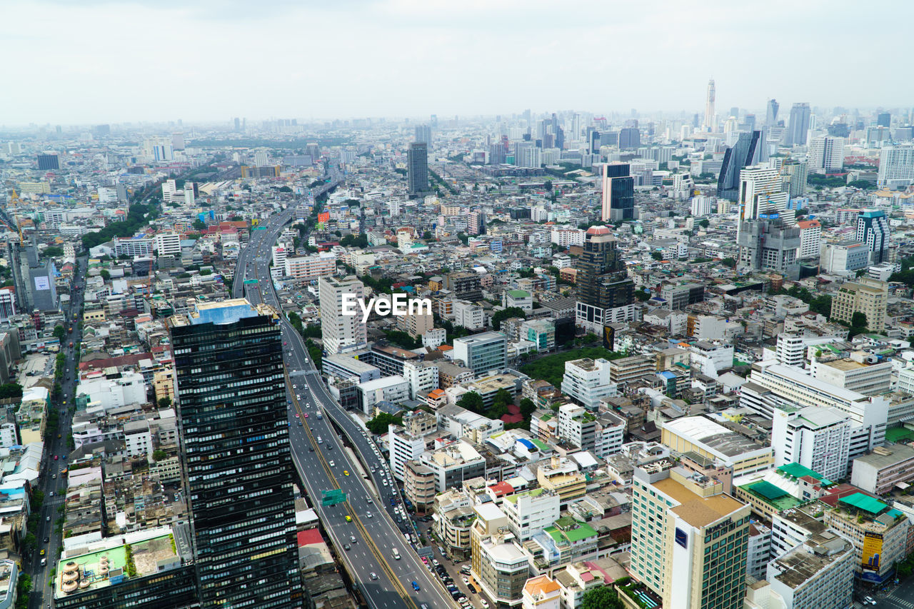 High angle view of cityscape