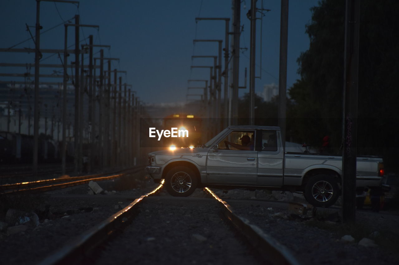 Cars on road at night