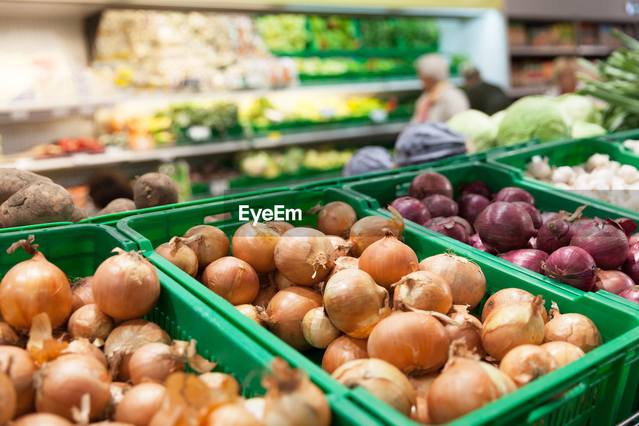 Vegetables in supermarket for sale