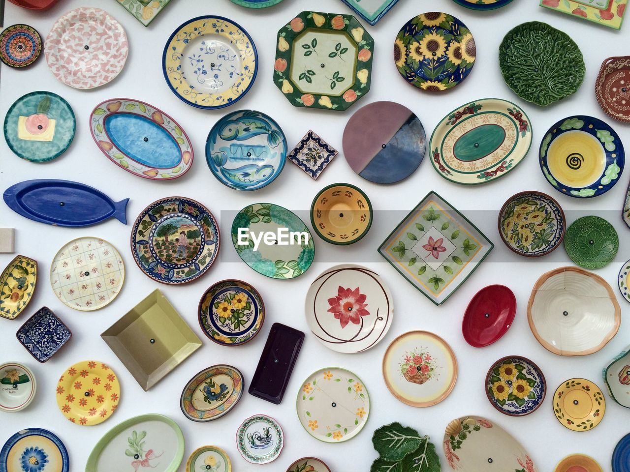 Full frame shot of colorful plates