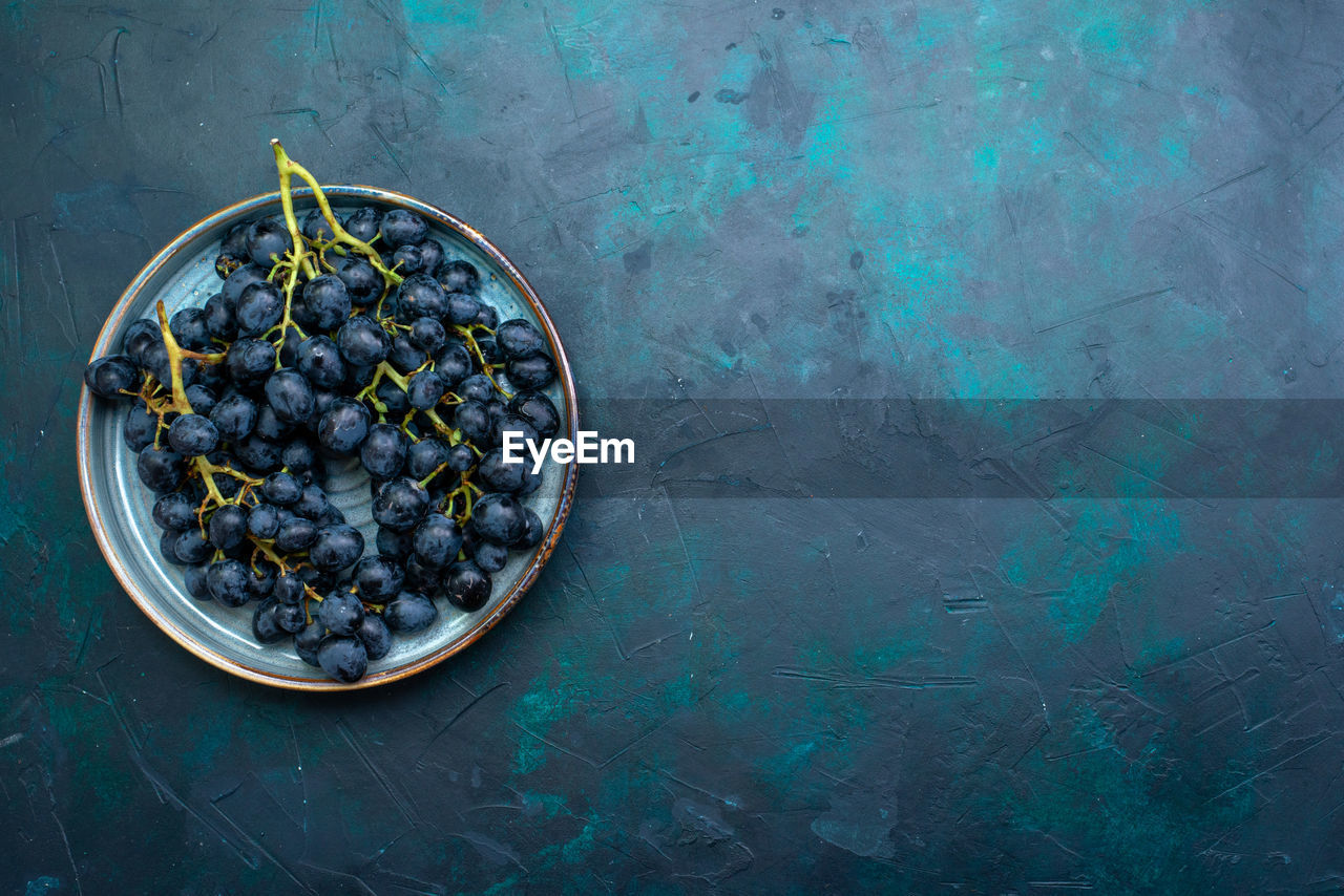 Directly above shot of grapes in bowl