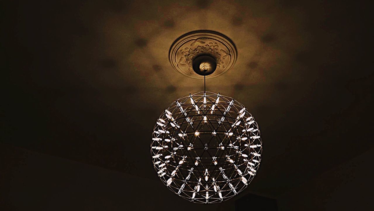 Low angle view of hanging lamp