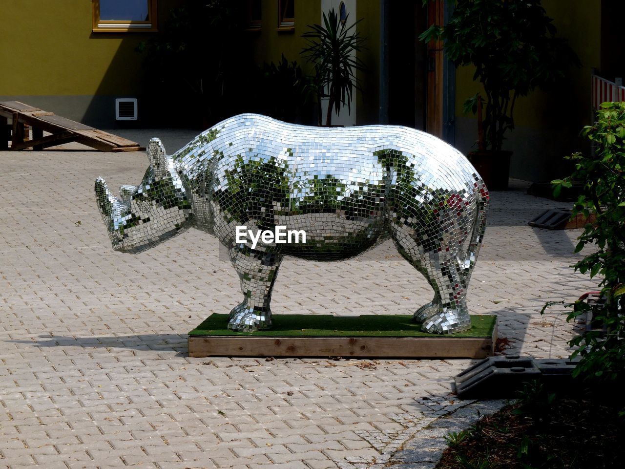 Close-up of statue of rhinoceros