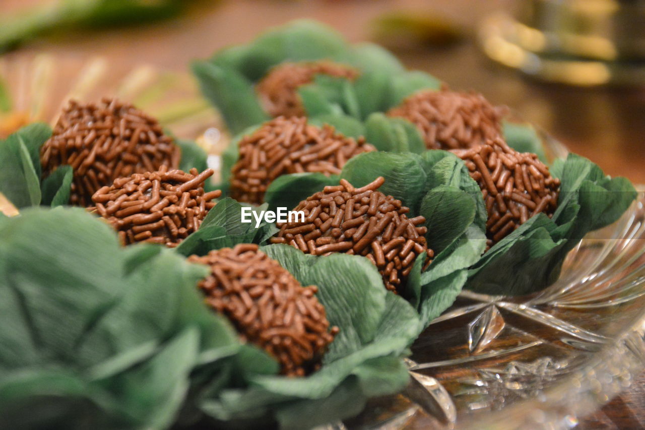 Close-up of brigadeiros