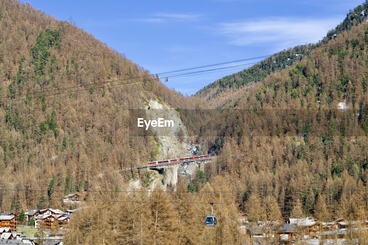 View from above of the city of zermatt