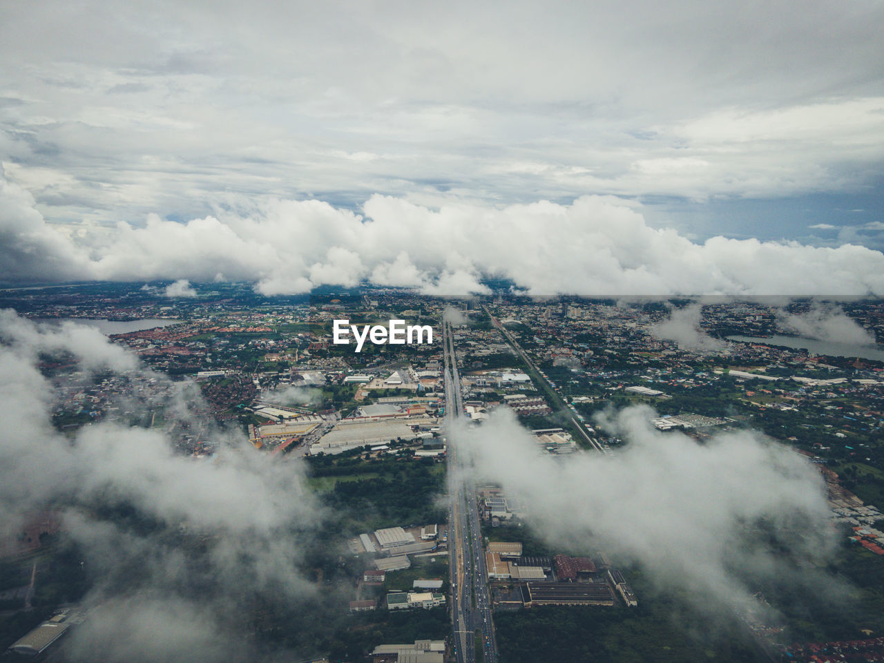 Aerial view from khon kaen province, thailand.