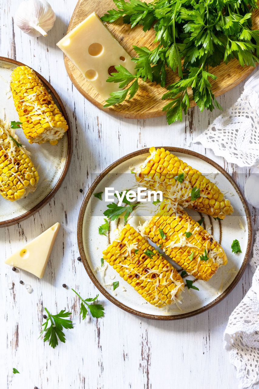 Summer dinner or snacks. idea for a barbecue or grill. mexican grilled corn. 