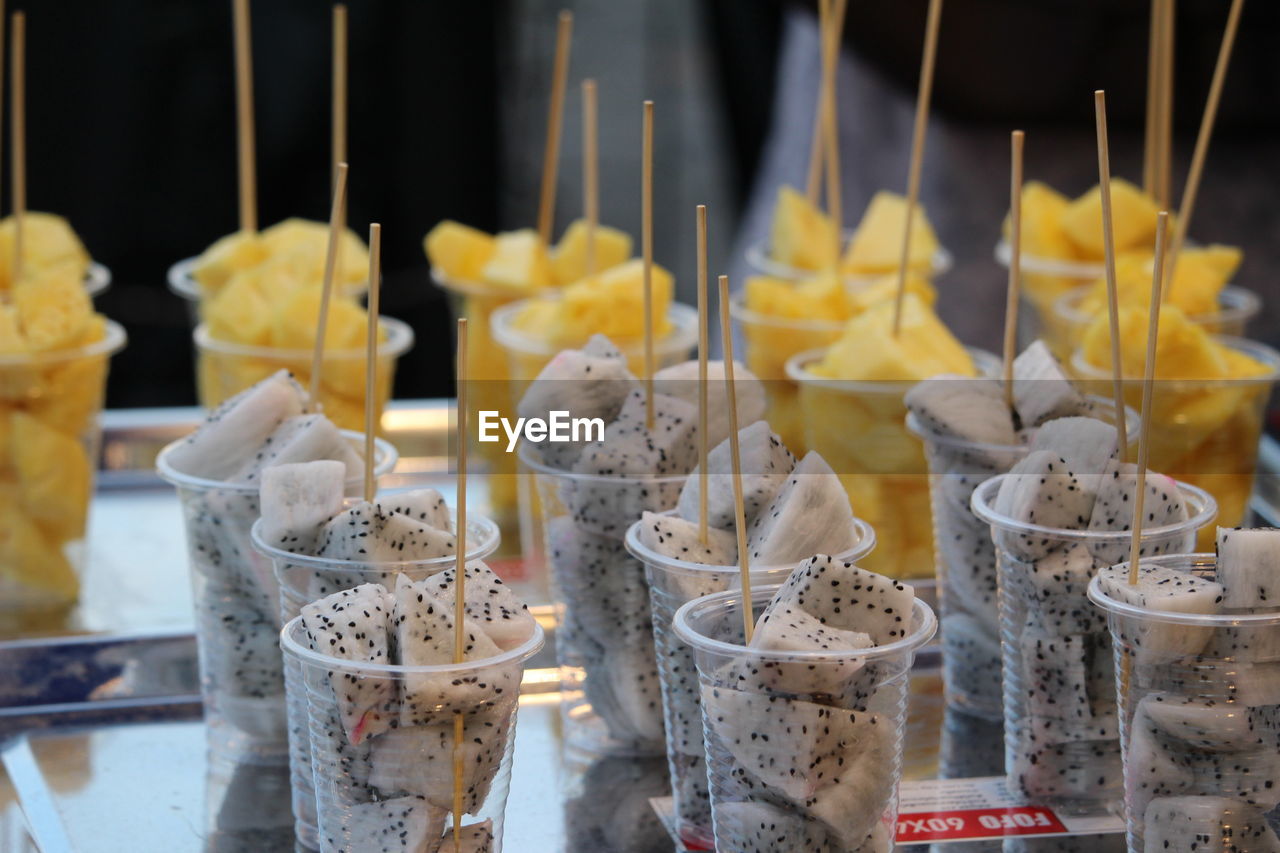 Close-up of food on table