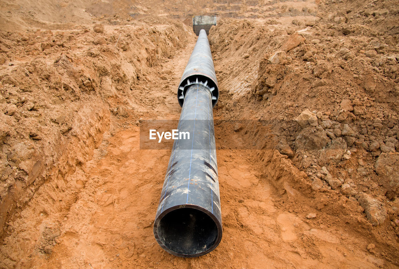 Sewer pipes for laying an external sewage system at a construction site. sanitary drainage 