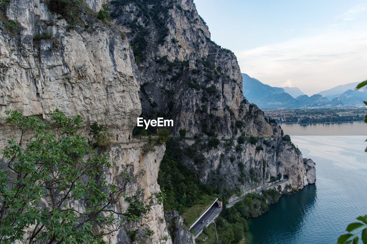 Wonderful view of riva del garda and garda lake from ponale street 