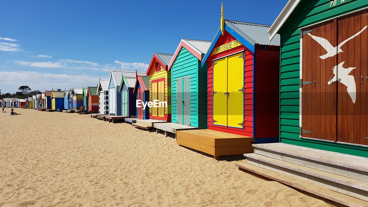 Colourful beach huts near melbourne