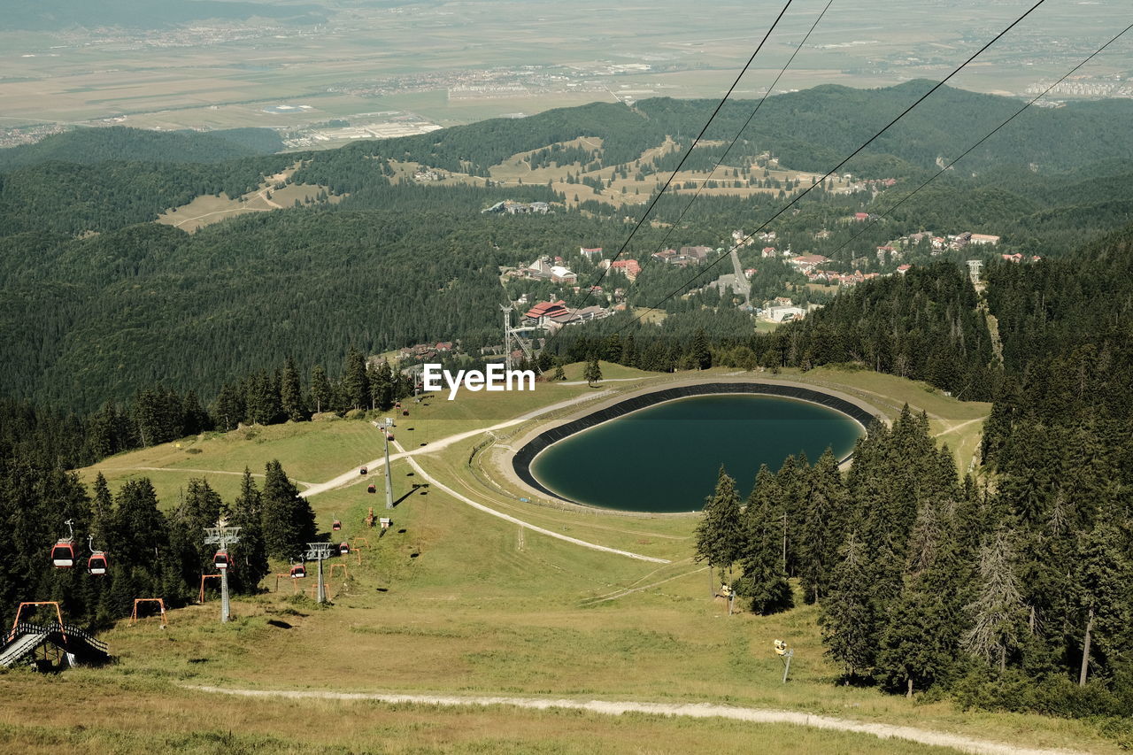 High angle view of artificial lake