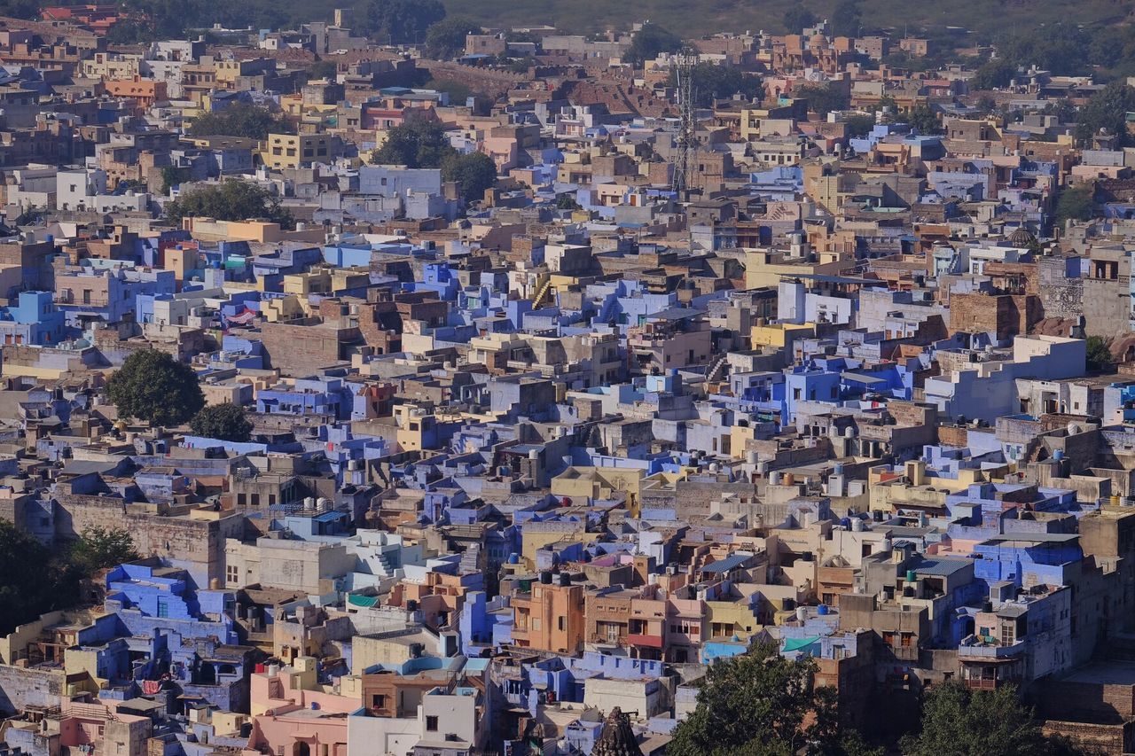 High angle view of cityscape