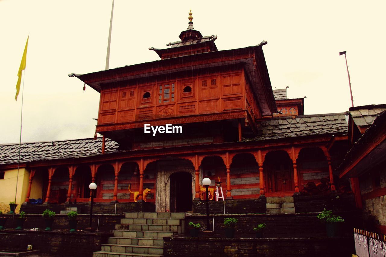 Low angle view of temple against sky