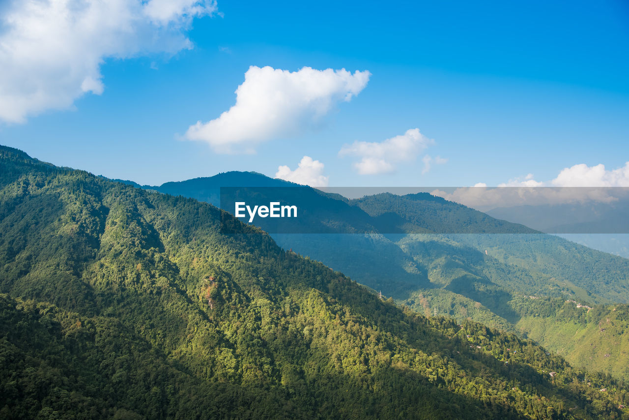 SCENIC VIEW OF LANDSCAPE AND MOUNTAINS AGAINST SKY