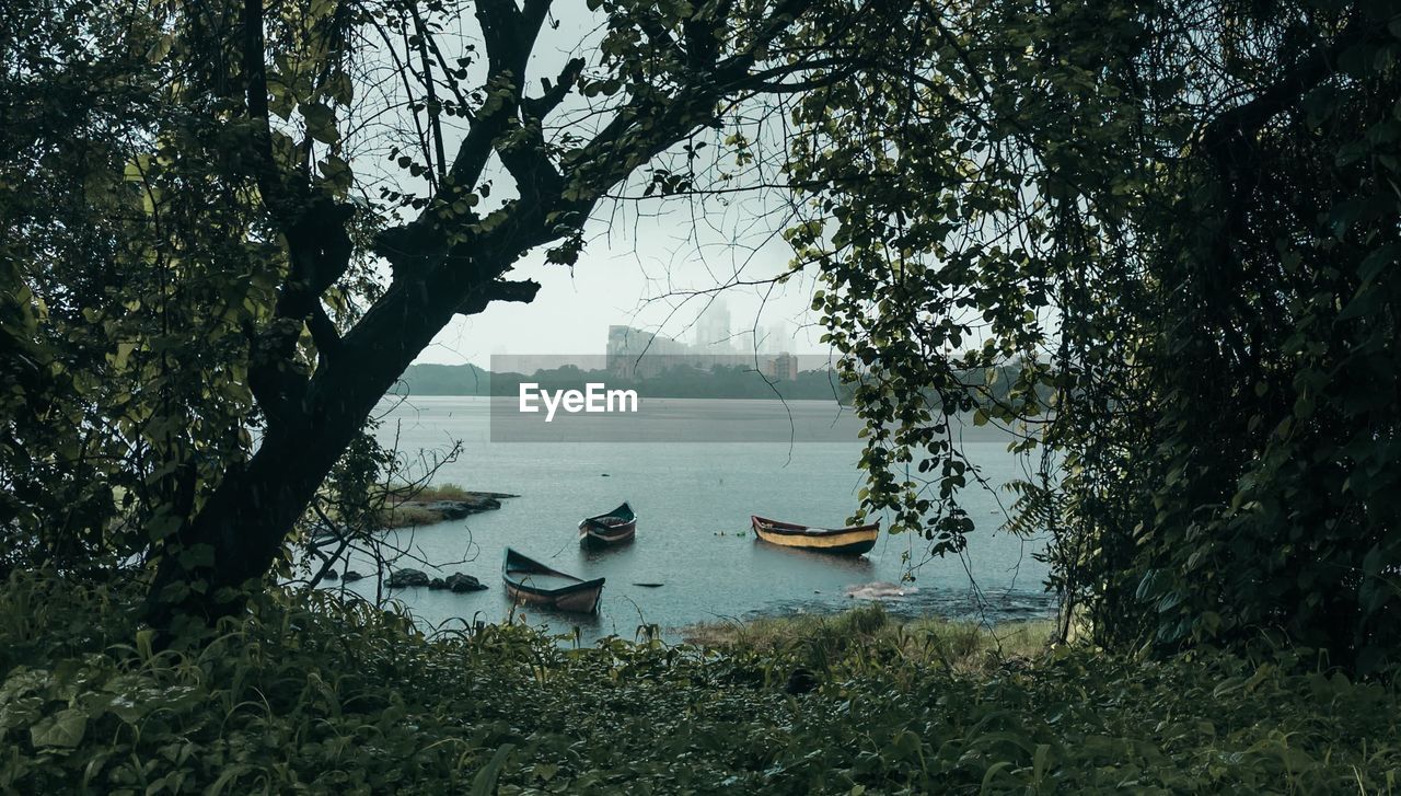 Boats in lake