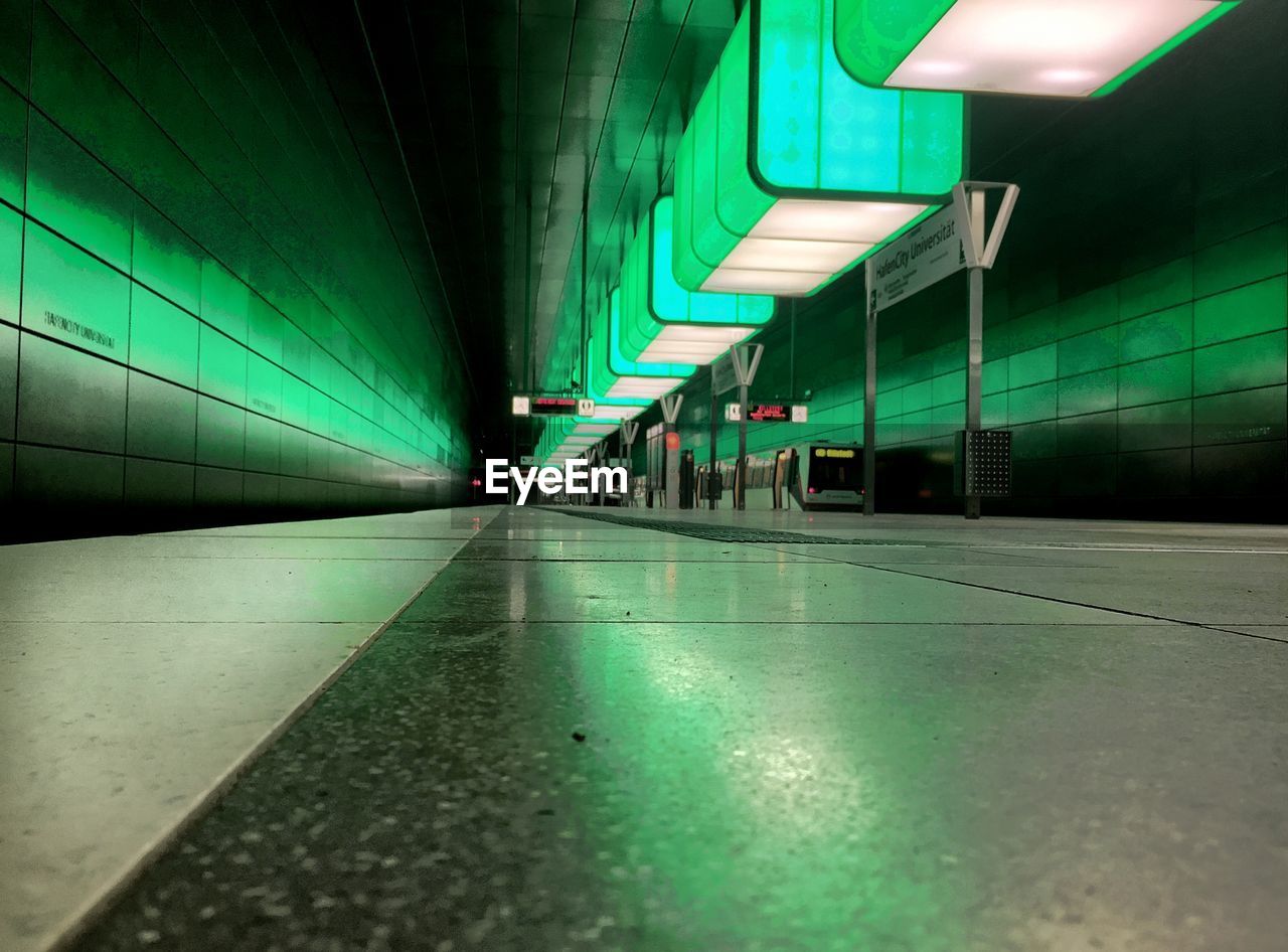 Surface level of subway platform