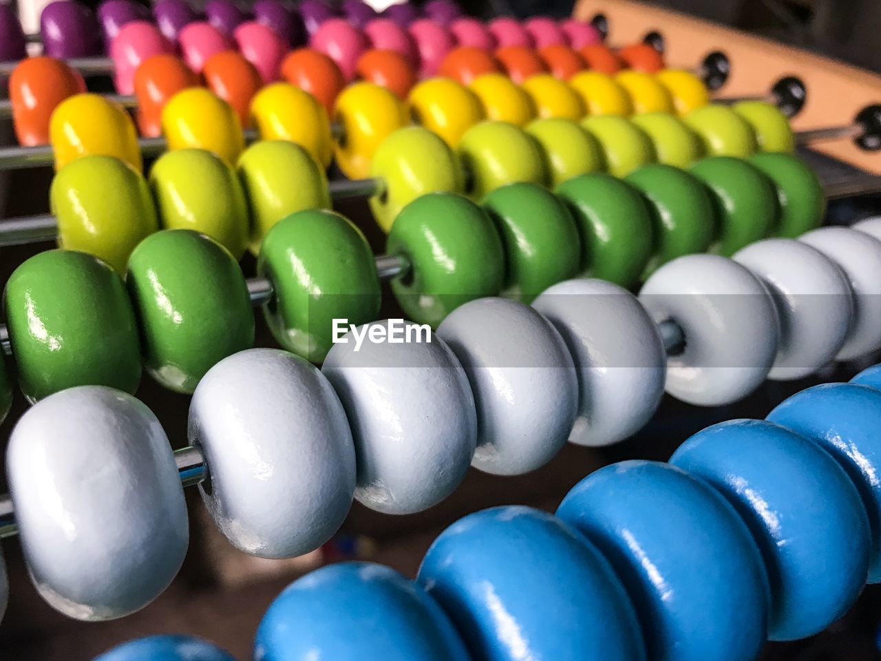 Full frame shot of multi colored balls, abacus