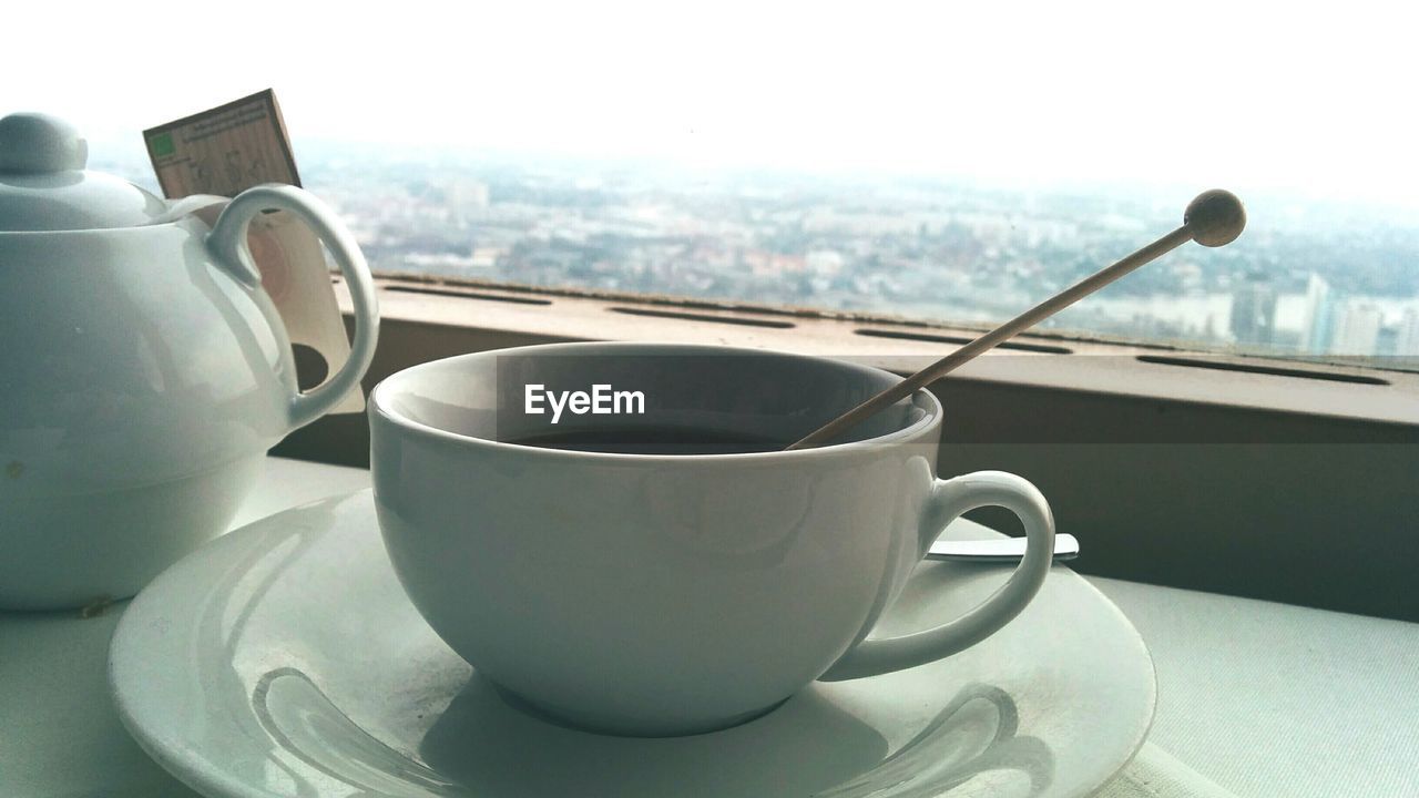 Close-up of tea served on table