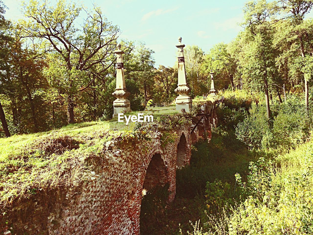 BUILT STRUCTURE WITH TREES IN FOREGROUND