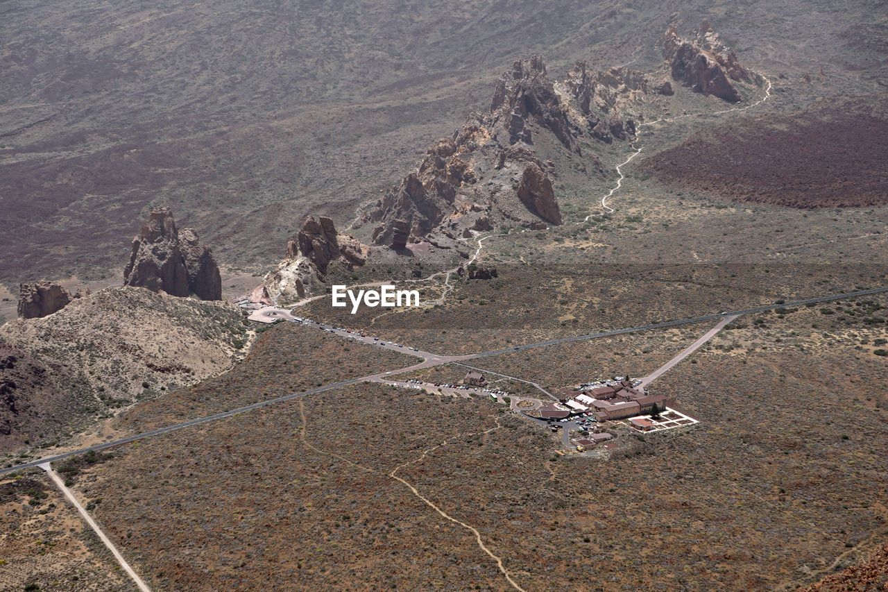 High angle view of stones on land