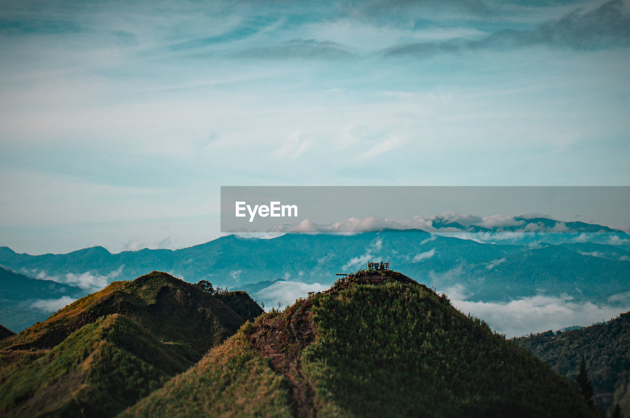 Panoramic view of mountains against sky