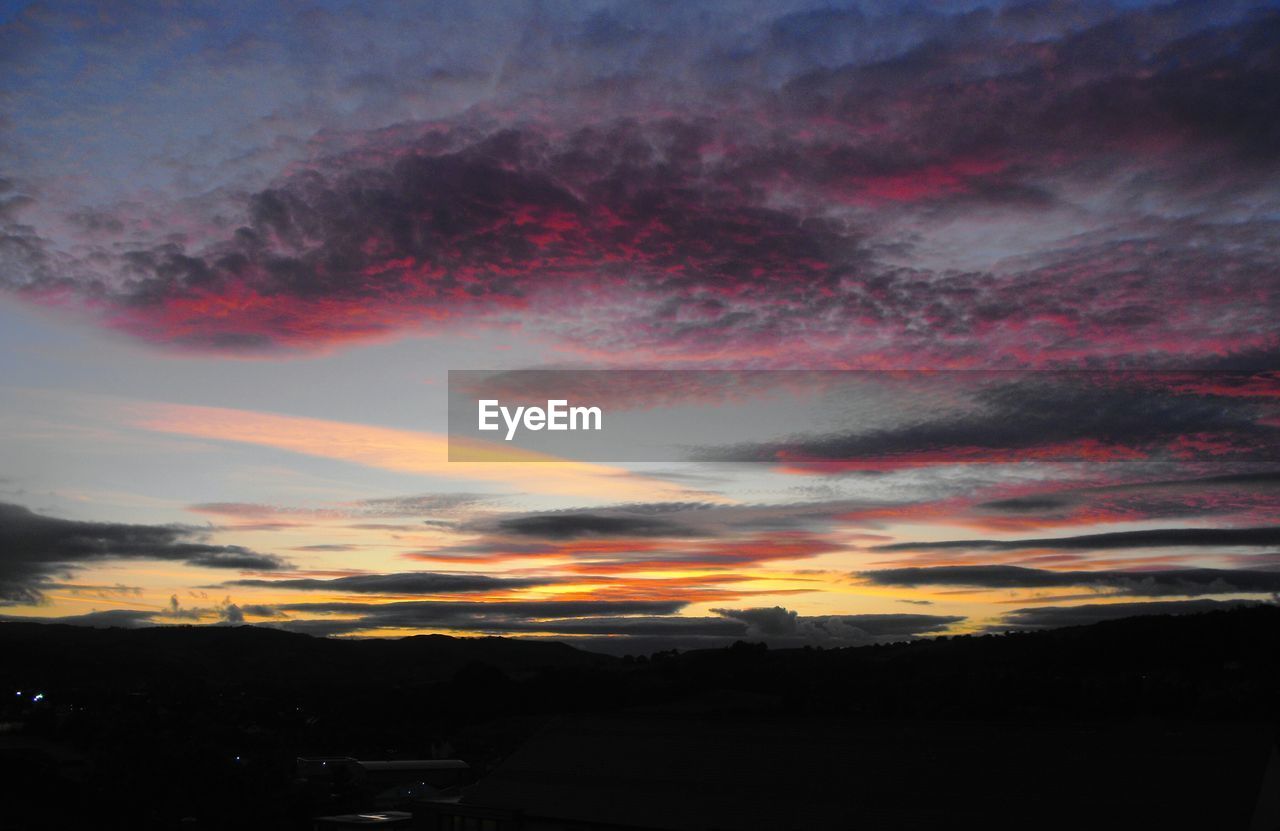 Scenic view of landscape against sky during sunset