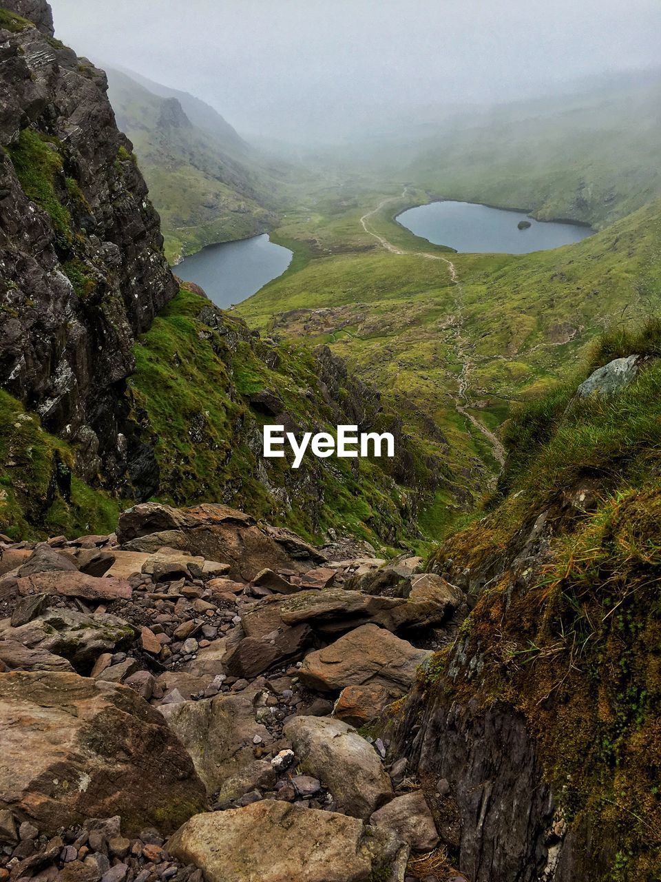 Scenic view of landscape and mountains