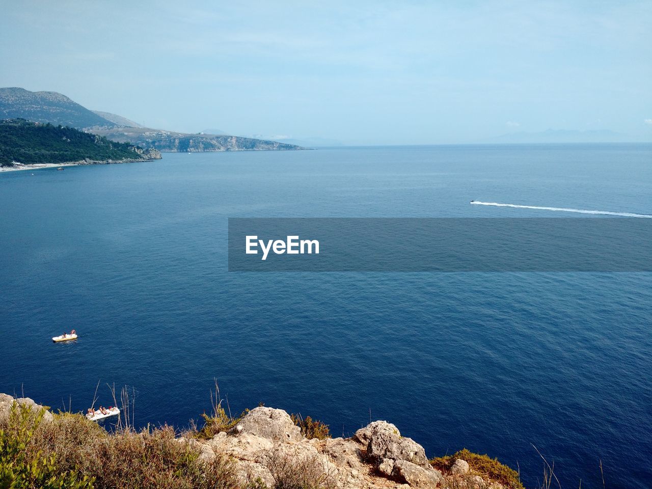 High angle view of sea against sky