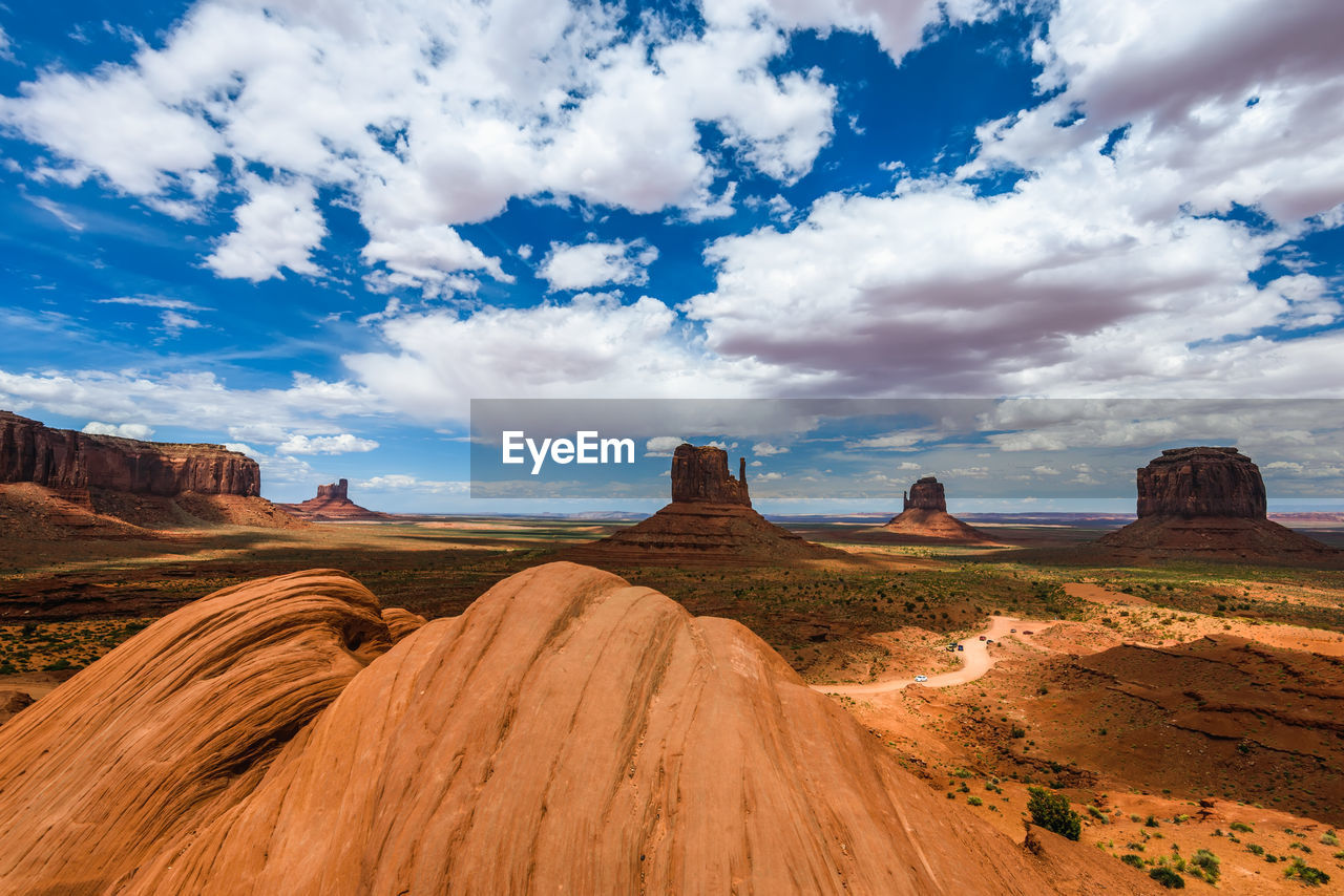 Panoramic view of landscape against cloudy sky