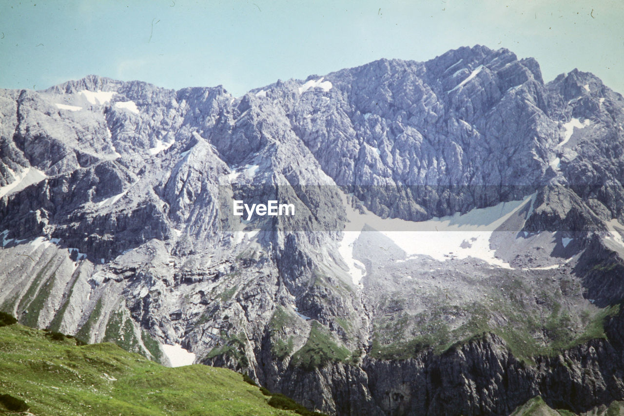 Panoramic view of landscape and mountains against sky