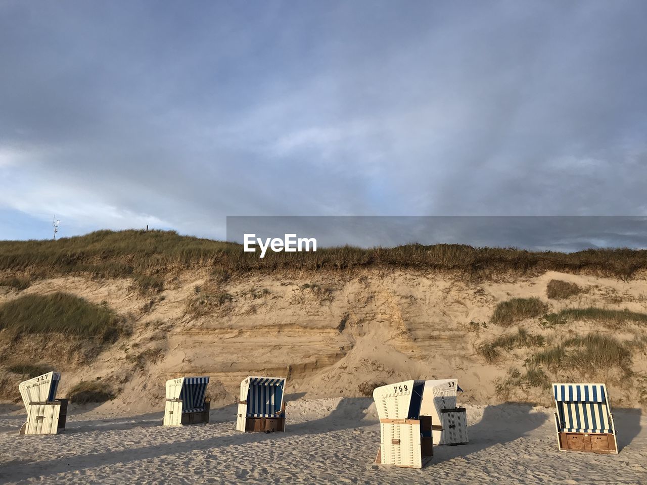 HOODED BEACH CHAIRS ON SAND